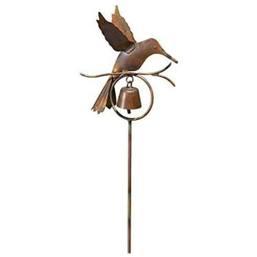 Drevy Hummingbird with Garden Stake, Flamed Copper Colored