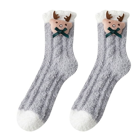 

Christmas Socks Super Cute Warm Plush Soft Print Women s Christmas Ear Socks Socks Winter Socks
