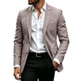thumbnail image 5 of akafmk Men's Blazer Business Casual Work Jacket Notch Lapel Button Closure Dress Jacket Lightweight Slim Suit Coat with Pockets, 5 of 8