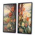 thumbnail image 3 of Designart "Illustration Rétro Tulipes Rouges en Fleurs III" Art Mural Encadré Fleurs Sauvages Ensemble de 2 - Art Mural Encadré Traditionnel Rouge Ensemble de 2, 3 of 6