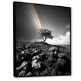 thumbnail image 2 of Designart "Rainbow Colorful Contrast Grey Tree horizon II" Floral Floater Framed Wall Art Living Room, 2 of 7