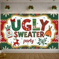 thumbnail image 6 of Festive Design Ugly Sweater Banner Reindeer Theme Christmas Decoration for Holiday Party Winter Celebration Indoor Event, 6 of 9