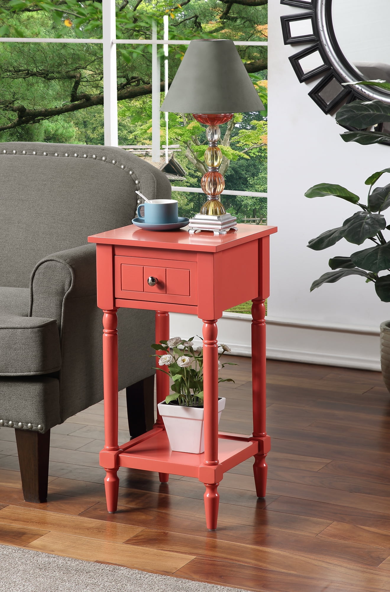 Convenience Concepts French Country Khloe Accent Table, Coral Walmart