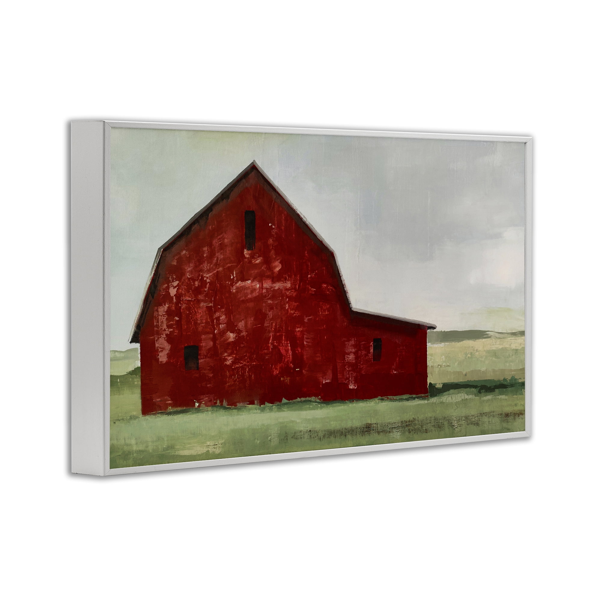 Stupell Industries Red Weathered & Wise Barn White Framed Giclee Art, design by Max Maxx