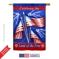 thumbnail image 2 of Breeze Decor H111057-BO Celebrate Freedom Americana Fourth of July Impressions Decorative Vertical 28" x 40" Double Sided House Flag, 2 of 4