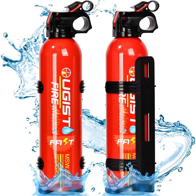 Paquete de 2 extintores con soporte de 620 ml Extintores para casa, coche, cocina y pequeños extintores con soporte que pueden evitar que se vuelvan a encender