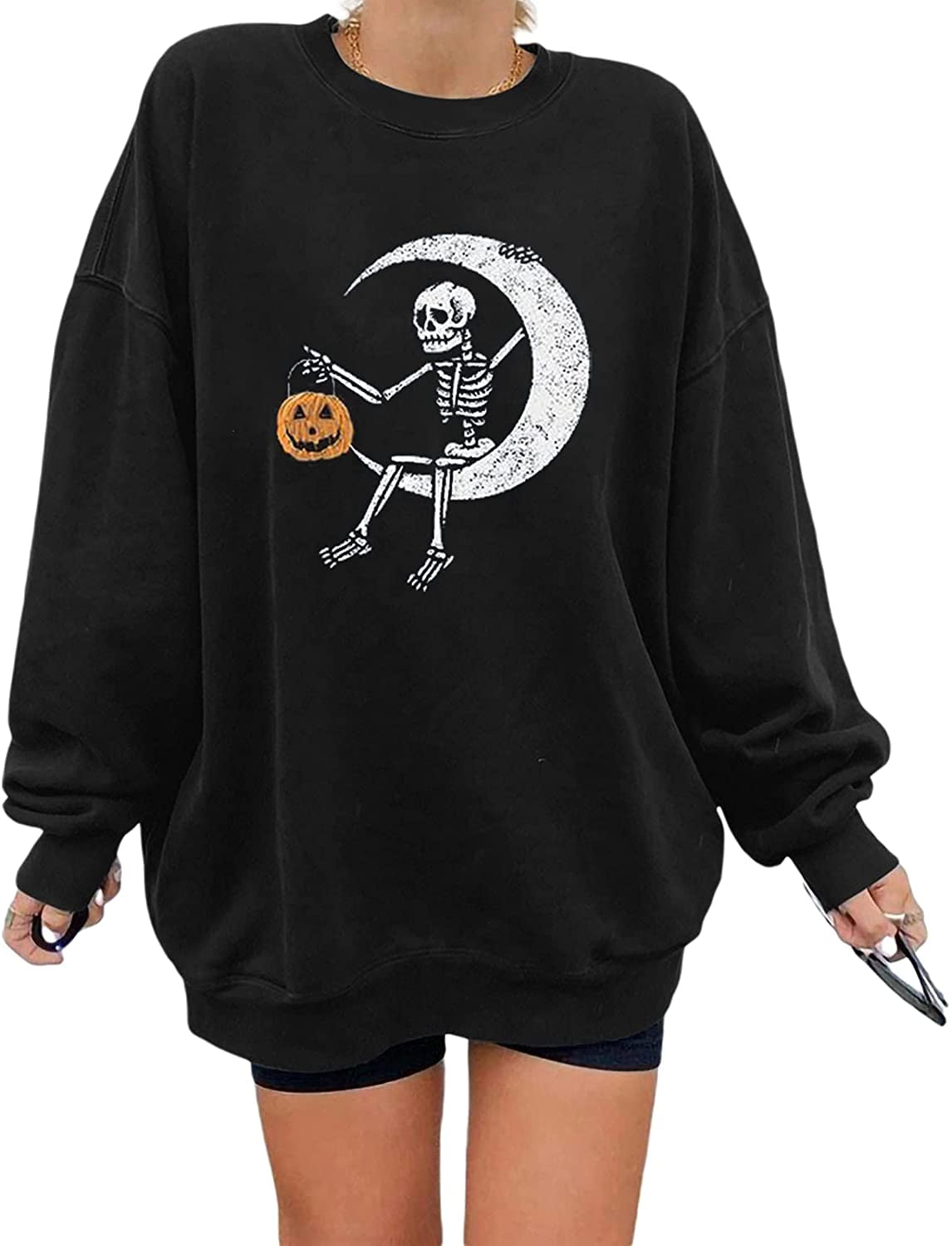 Womens Halloween Y2K Graphic Crewneck 