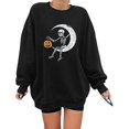 thumbnail image 1 of Femmes Halloween Y2K Graphique Col Rond Pull à Manches Longues Casual Drôle Mignon Citrouille Squelette Pulls Tops, 1 of 4