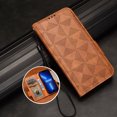thumbnail image 1 of TECH CIRCLE Case For Samsung Galaxy A13 5G,Embossed Triangle Pattern Design PU Leather Magnetic Closure Flip Wallet Card Slots Holder Shockproof Cover with Wrist Strap.Brown, 1 of 8
