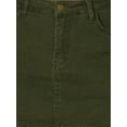 thumbnail image 5 of INSPIRE CHIC Women's Side Slit High Waisted A-Line Mini Denim Skirts L Army Green, 5 of 6