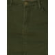 thumbnail image 5 of Faldas de mezclilla mini de corte A de cintura alta con abertura lateral para mujeres INSPIRE CHIC en verde ejército, 5 of 6