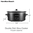 thumbnail image 3 of Hamilton Beach Double Dish Slow Cooker with 6qt Crock and Dual 2.5qt Nonstick Insert, 3 of 8