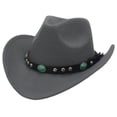 thumbnail image 4 of Sombrero de vaquero occidental tibetano de estilo étnico, sombrero de copa para otoño e invierno, sombrero de fieltro con remaches y rizado para hombres y mujeres, sombrero de jazz de moda, 4 of 6