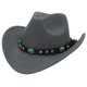 thumbnail image 2 of Sombrero de vaquero occidental tibetano de estilo étnico, sombrero de copa para otoño e invierno, sombrero de fieltro con remaches y rizado para hombres y mujeres, sombrero de jazz de moda, 2 of 6