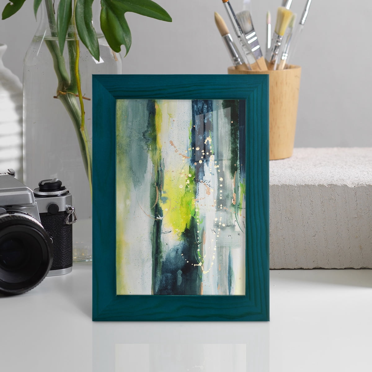 Treetops I - Framed Print w/glass - Ocean Blue
