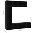 thumbnail image 5 of vidaXL 3 Piece Book/TV Cabinet Set Black 70.9"x11.8"x70.9", 5 of 36