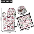 thumbnail image 6 of White Butterfly Pattern Kitchen Oven Mitt and Pot Holder Sets 2 Pcs for Baking, Cooking and Grilling, Heat Resistant Up To 392 °F, 6 of 7