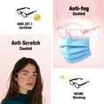 thumbnail image 3 of ProtectX Stylish Anti-Fog & Scratch-Resistant Safety Glasses, UV Protection goggles, Anti-Impact Lightweight Glasses for Men＆Women Pink Clear, 3 of 7