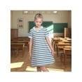 thumbnail image 2 of Sunny Fashion Girls Dress Light Blue Striped Polo Knit Casual Wear School Event Loose Basic 7 Years, 2 of 7