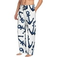 thumbnail image 6 of Pofeuu Navy Blue Anchor Print Men's Pajama Pants, Soft Lounge Pajama Pants with big pockets for Men Plaid Pj Bottoms-Large, 6 of 6