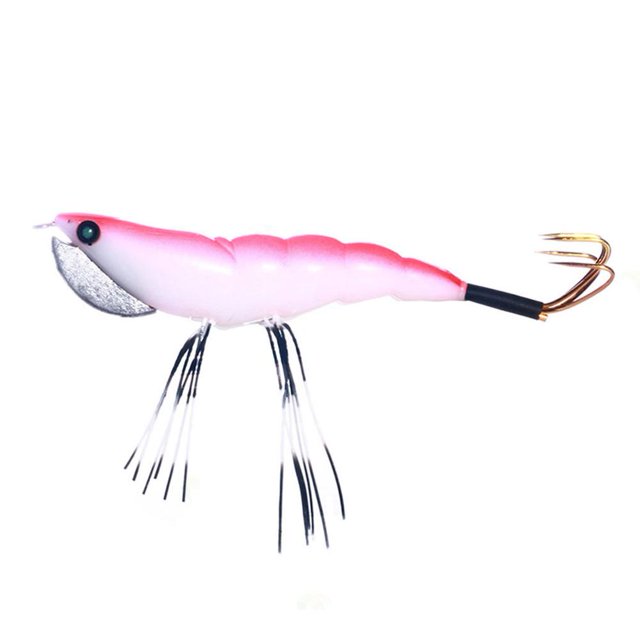 Señuelo de camarones Pesca de simulación de madera luminosa 12 cm 17 2 g Cebo artificial (4) JShteea El nuevo