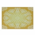 thumbnail image 1 of Yellow Cutting Board, Snowflake Like Floral Pattern Design with Tribal Inspired Art, Decorative Tempered Glass Cutting and Serving Board, Small Size, Yellow and White, by Ambesonne, 1 of 1