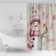 thumbnail image 4 of Small Stall Shower Curtain 36x72 Inch Narrow Half Size Pink Christmas Snowman Bath Curtains Bathroom Decor Xmas Snowflake Birds Waterproof Fabric Shower Curtain Set with Hooks 36 Inch, 4 of 6