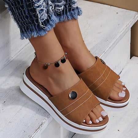 

Fashion Women Sandals Wear Lazy Summer People Thick-Soled Casual Slippers Shoes