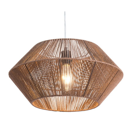 

Pendant Ceiling Light Fixture Steel Metal Rope Brown Living Kitchen Lounge Cafe Bistro Hotel Lobby Hospitality