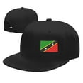 thumbnail image 4 of Flat Bill Visor Classic Snapback Hat St.Kitts And Nevis Large Flag Adjustable Style Baseball Cap, 4 of 7