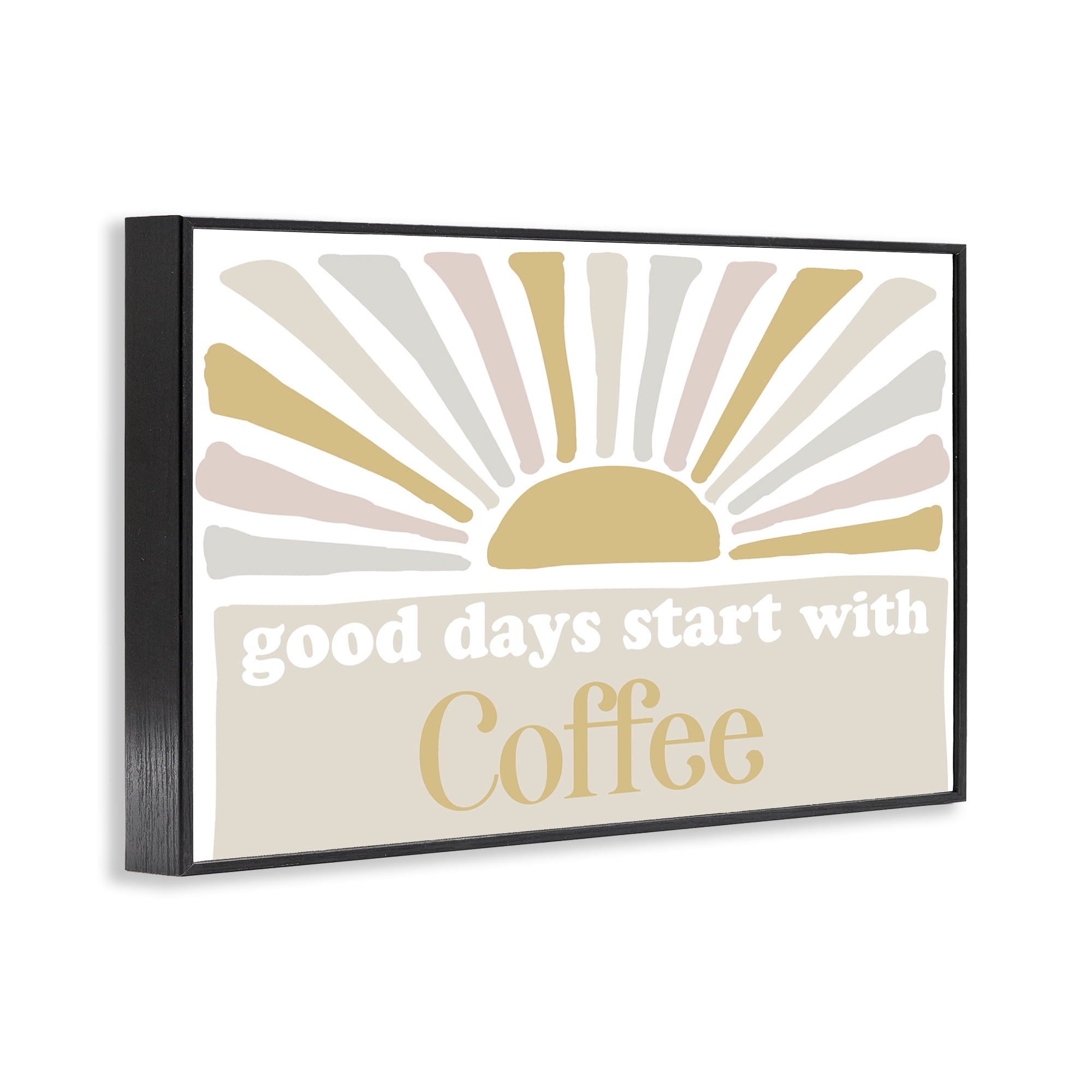 Stupell Industries Good Days Coffee Landscape Painting Black Framed Art Print Wall Art, 24 x 16