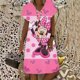 thumbnail image 3 of Elegante vestido de fiesta de playa para mujer 2024 Disney Minnie Mickey Mouse vestido de verano bohemio moda casual cuello en V vestidos midi, 3 of 5