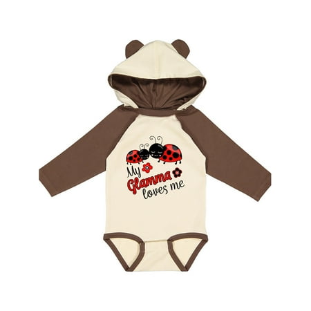 

Inktastic My Glamma Loves Me with Cute Ladybugs Gift Baby Boy or Baby Girl Long Sleeve Bodysuit
