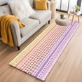 thumbnail image 2 of Purple Yellow Boho Runner Rug 2x6 Washable Kitchen Rug Non-Slip Lightweight Thin Soft Low Pile Bathroom Runner Ethnic Tribe Arrows Geometric Carpet for Hallway Laundry Room Bedroom Entryway, 2 of 9