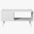 thumbnail image 6 of ZENY Wood Frame Mid Century Coffee Table with Open Storage Shelf Living Room TV Table, White, 6 of 11