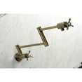 thumbnail image 4 of Kingston Brass KS4103BEX Essex Two-Handle 1-Hole Wall Mount Pot Filler Faucet in Antique Brass, 4 of 8