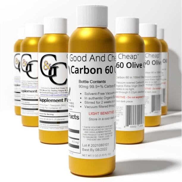 Carbon 60 Olive Oil C60 Supplement 90mg/100ml 99.9+ Solvent Free C60oo