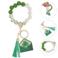 thumbnail image 3 of Pulsera llavero con cuentas y borla de trébol para el Día de San Patricio, 3 of 6