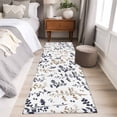 thumbnail image 4 of Runner Rug 2 x 6 Ft, Grey Brown Botanical Washable Non-Slip Floor Mat for Kitchen Hallway/Entryway, Watercolor Spring Floral Summer Leaf Long Kitchen Runner Area Rugs for Living Room, Low-Profile, 4 of 8