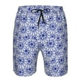 thumbnail image 3 of Logiee Blue And White Flowers Print Mens Swim Trunks Quick Dry Board Shorts,Breathable Hawaii Beach Shorts Swimwear Bathing Suits-XX-Large, 3 of 6