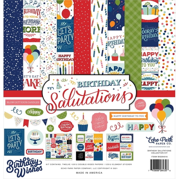 Echo Park Collection Kit 12"X12"-Birthday Salutations