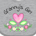 thumbnail image 4 of Inktastic Granny's Girl- Heart Flowers Girls Baby Bib, 4 of 4