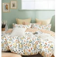 thumbnail image 3 of Say Yes Bedding Estella Orange Floral 100% Cotton Reversible Comforter Set, Lightweight Floral Bedding Set with Pillow Shams, King Size, 3 of 5