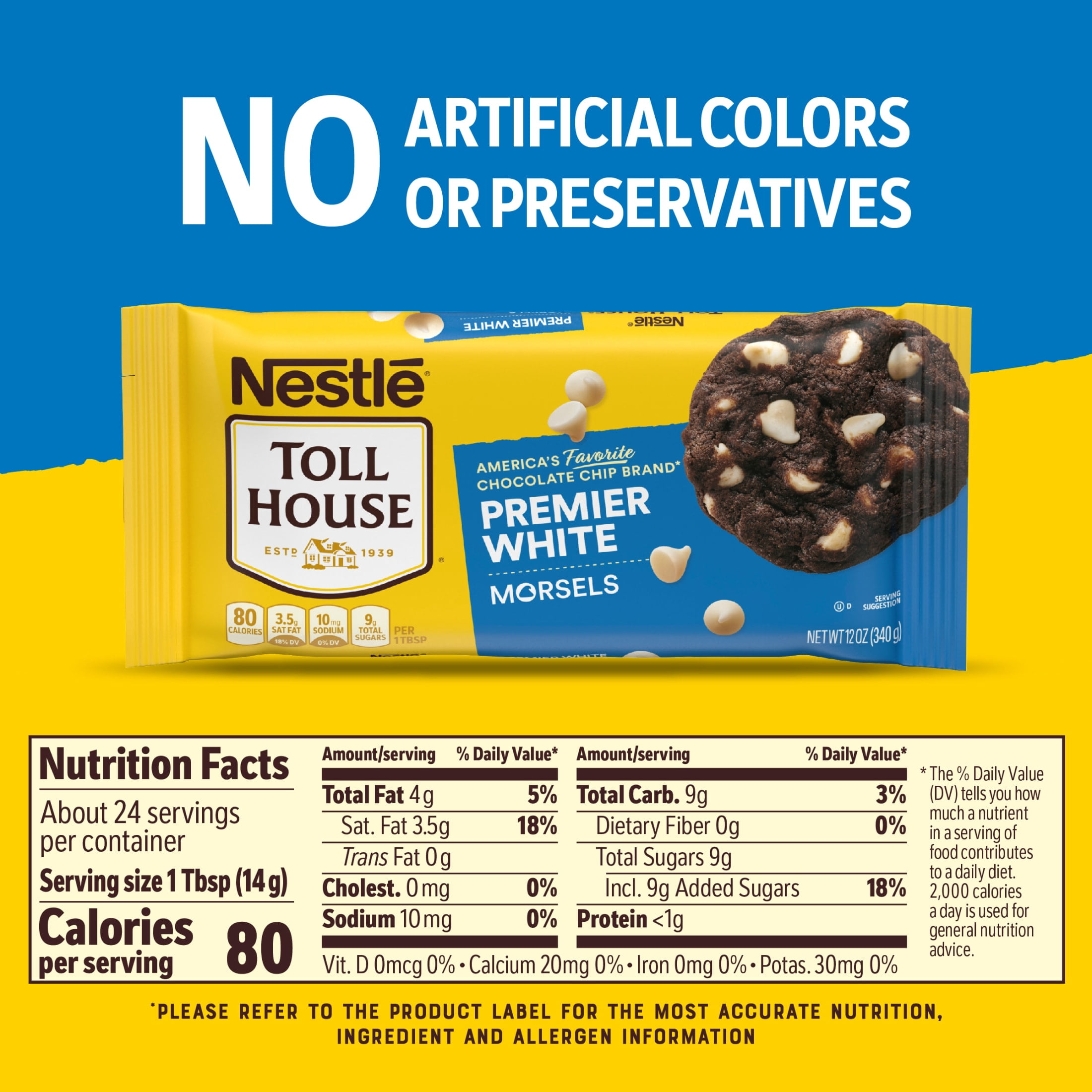 (6 pack) Nestle Toll House Premier White Regular Baking Chips, 12 oz Bag
