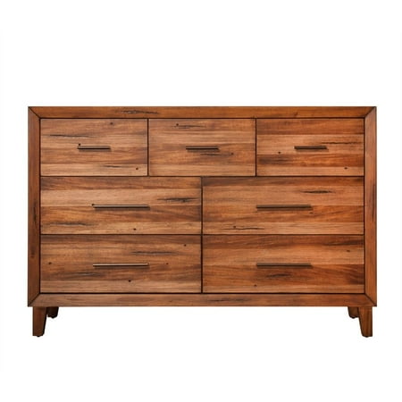 Origins by Alpine Trinidad Wood 7 Drawer Dresser in Toffee (Brown)