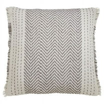 Saro Lifestyle 1229.GY22SC 22 in. Kantha Stitch Throw Pillow Cover, Gray