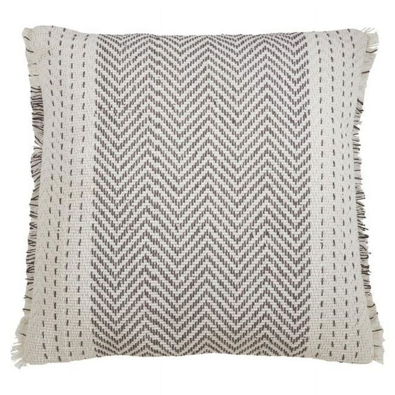 Saro Lifestyle 1229.GY22SC 22 in. Kantha Stitch Throw Pillow Cover, Gray