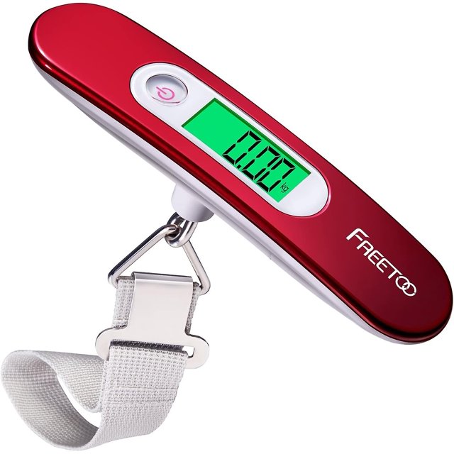 Escala de equipaje portátil para colgar, pantalla LCD retroiluminada, función de tare conveniente para viajes/familia Life Up Feliz Sencillez