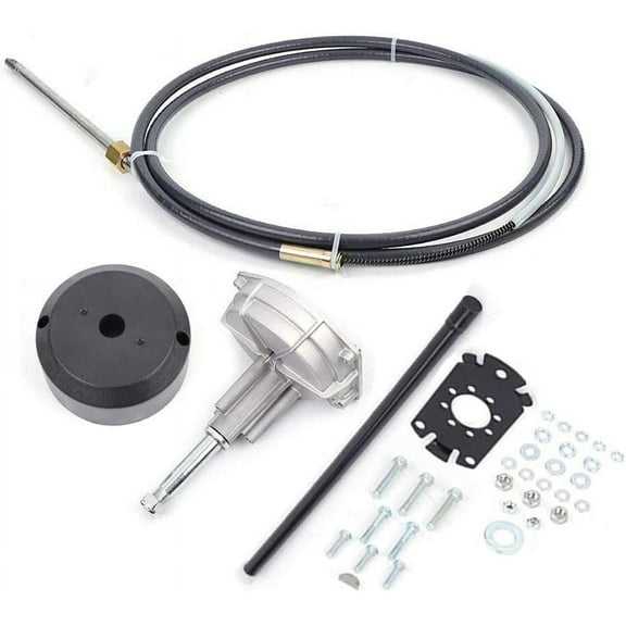 FETCOI SS13712 Safe-T Quick Connect Rotary Steering System 12Ft 12' Outboard Steering Kit for Yachts, Fishing Boats
