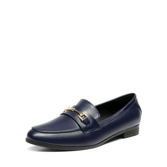 Mocasines para mujer DREAM PAIRS en PU azul marino, cómodos y planos, talla 9